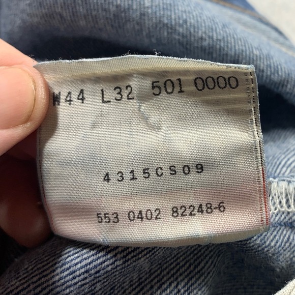 VTG 90s Levi's 501XX Jeans Mens 44x32 Fit 38x30 Button Fly Original Fit Made USA - Picture 12 of 12